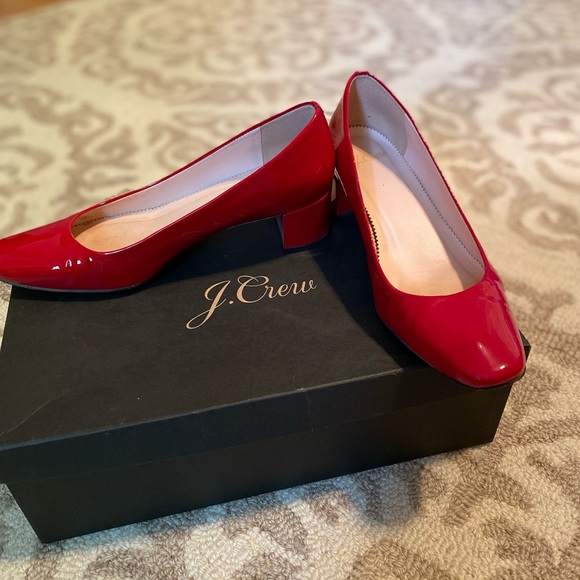 J Crew Red block heel pumps size 6 1/2 - Picture 6 of 6